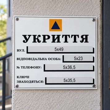 Табличка &laquo;Укриття&raquo; з кишеньками 60&times;50 см 500029 фото