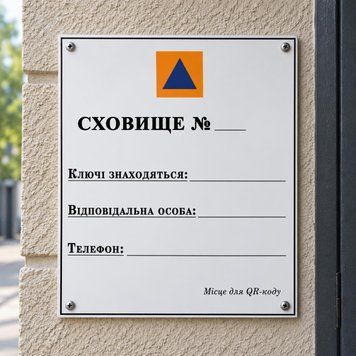 Табличка &laquo;Сховище&raquo; вертикальна 50&times;60 см 500030 фото